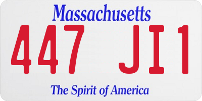 MA license plate 447JI1