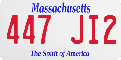 MA license plate 447JI2