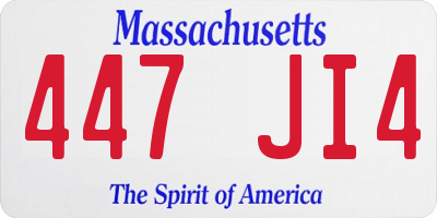 MA license plate 447JI4