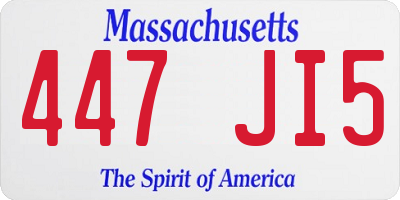 MA license plate 447JI5