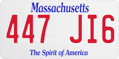 MA license plate 447JI6
