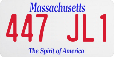 MA license plate 447JL1