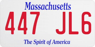 MA license plate 447JL6