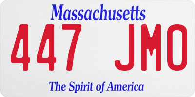 MA license plate 447JM0