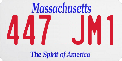 MA license plate 447JM1