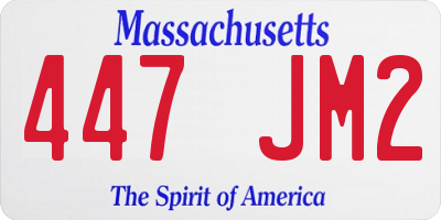 MA license plate 447JM2