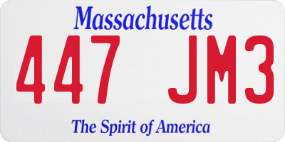 MA license plate 447JM3