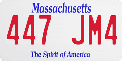 MA license plate 447JM4