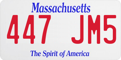 MA license plate 447JM5