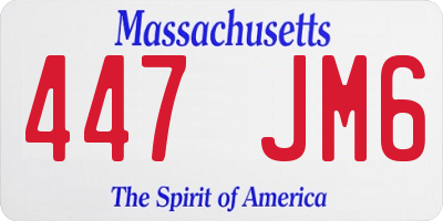 MA license plate 447JM6