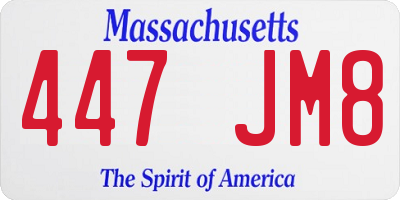 MA license plate 447JM8