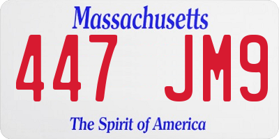 MA license plate 447JM9