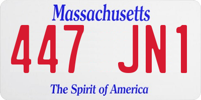 MA license plate 447JN1