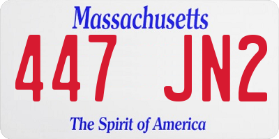 MA license plate 447JN2