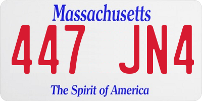 MA license plate 447JN4