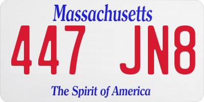 MA license plate 447JN8