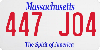 MA license plate 447JO4