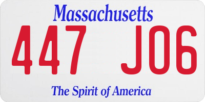 MA license plate 447JO6