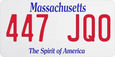MA license plate 447JQ0