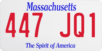 MA license plate 447JQ1