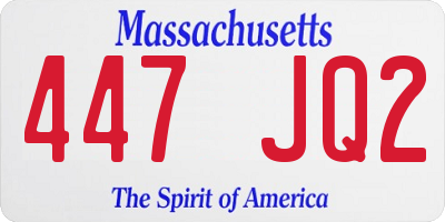 MA license plate 447JQ2