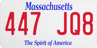 MA license plate 447JQ8