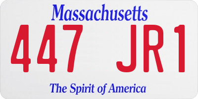 MA license plate 447JR1