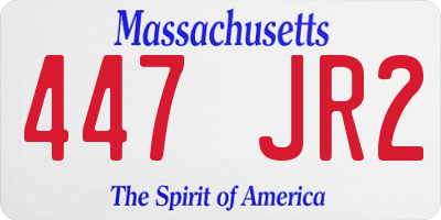 MA license plate 447JR2