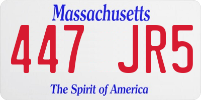 MA license plate 447JR5