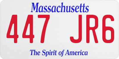MA license plate 447JR6