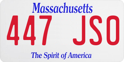 MA license plate 447JS0