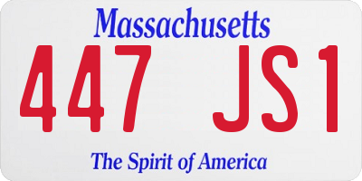 MA license plate 447JS1