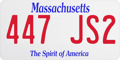 MA license plate 447JS2