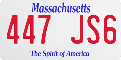 MA license plate 447JS6