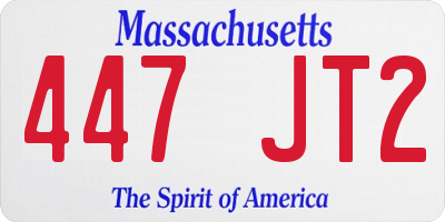MA license plate 447JT2