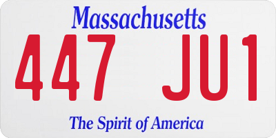 MA license plate 447JU1