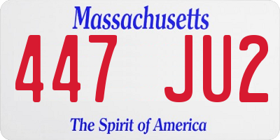 MA license plate 447JU2