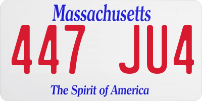 MA license plate 447JU4