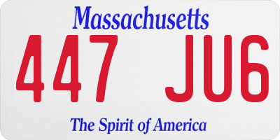 MA license plate 447JU6