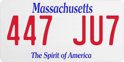 MA license plate 447JU7