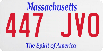 MA license plate 447JV0