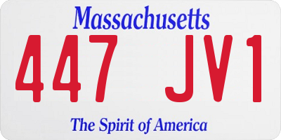 MA license plate 447JV1