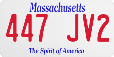 MA license plate 447JV2