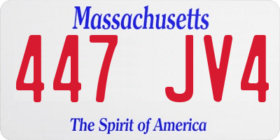 MA license plate 447JV4