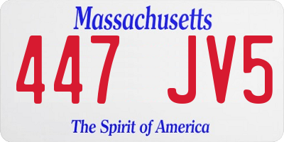 MA license plate 447JV5