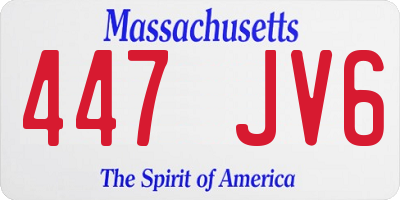 MA license plate 447JV6