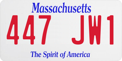 MA license plate 447JW1