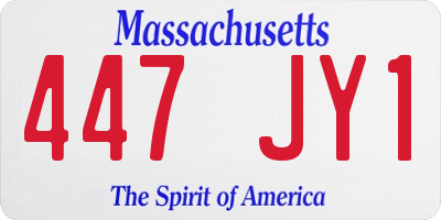 MA license plate 447JY1