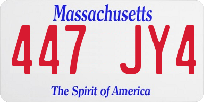 MA license plate 447JY4