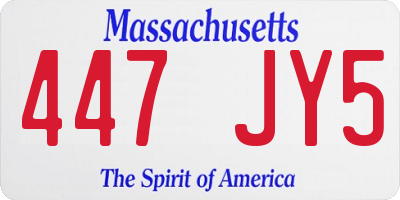MA license plate 447JY5